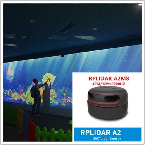 RPLIDAR 12m A2 lidar ground wall large screen interactive software multi-touch projection interactive engine system package