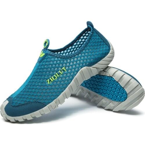 Mesh Breathable Couple Casual Sneakers Slip-On Rubber Platform Outdoor Hiking Climbing Trekking Shoes Wear-resistant Non-slip