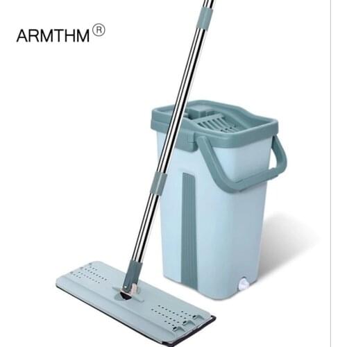 Automatic Spin Mop with Bucket Avoid Hand Washing Ultrafine Fiber Cleaning Cloth Home Kitchen Wooden Floor Lazy Fellow Mop