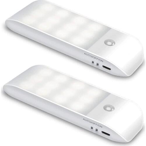 LANDIVI Motion Sensor Closet Light, LED Night Light USB Rechargeable with 12 LEDs for Indoor Cupboard Wardrobe Kitchen Stairs