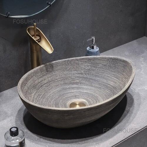 Basin Splash Proof Wash Basin Single Basin Ceramic Art Wash Basin Household Toilet Wash Basin Bathroom Sink