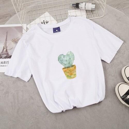 Vintage T Shirts Graphic Tees Streetwear Girls Tops with Succulent T Shirt Cactus Floral Plus Size T-shirt Christmas Shirts