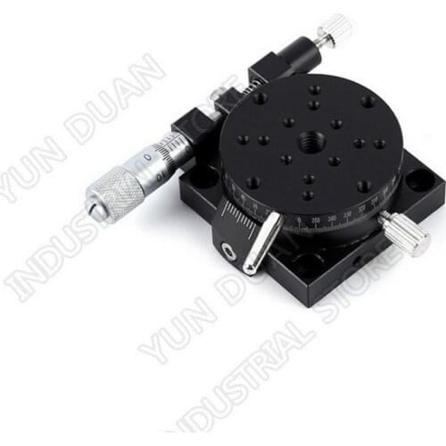 R Axis 38MM 1.5" Manual 360 Degree Heavy Load Rotary Sliding Table Micrometer Precision Adjust Angle Platform Optical RSP40-L