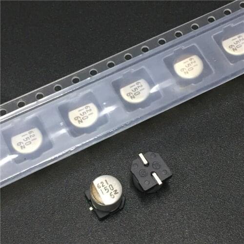 100pcs 150uF 6.3V NACZ series 6.3x6.3mm 6.3V150uF Chip type SMD Audio Electrolytic Capacitor