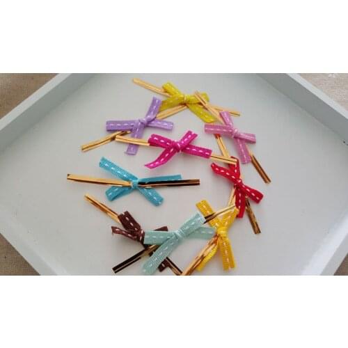 100 pcs Colourful bowknot cute bakery metallic twist tie wire for cookie/candy/cake gift bakery packaging decoration bags close