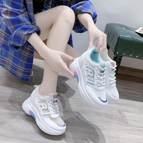 2021 spring Sneakers Women Thick Bottom Daddy Shoe Thick Bottom Round Toe Breathing Leisure Female Vulcanize Shoes size 35-40