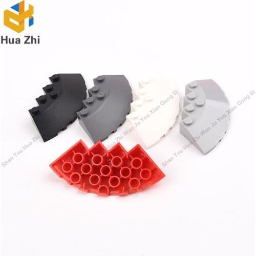 Building Blocks Parts 95188 4PCS Brick Round Corner 6 x 6 with 33 degrees Slope and Facet Cutout LEGOING MOCS Education