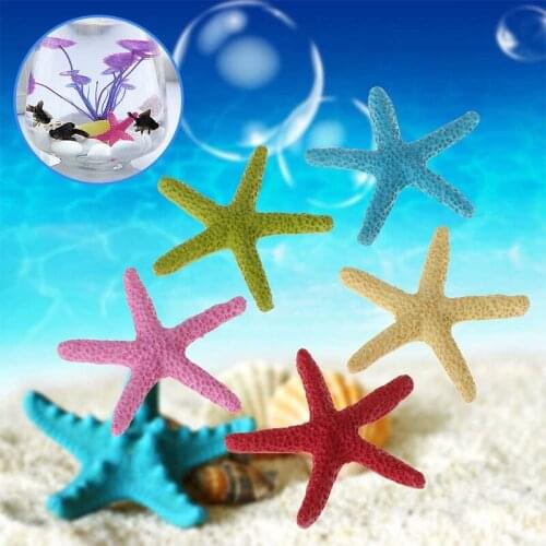 5Pcs Simulation Mini Starfish Aquarium Fish Tank Decoration Artificial Resin Starfish Decoration Sea Star Landscaping Ornament