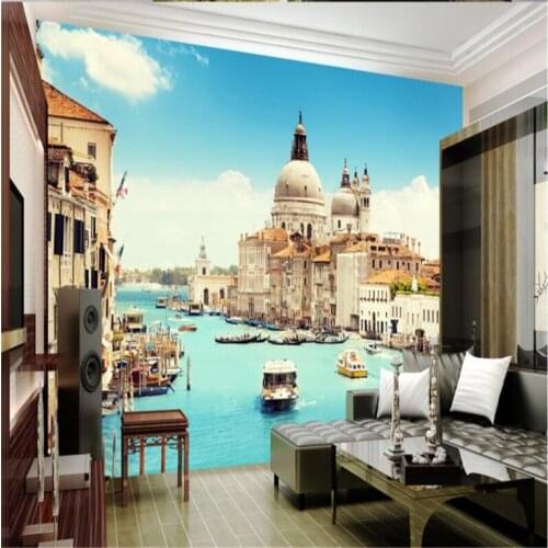 Beibehang Custom 3d wall paper Italian Venice 3D landscape wallpaper sofa living room TV backdrop home decoration