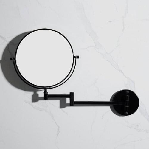 Bathroom Black Mirror Wall-mounted Makeup Mirror Bathroom Beauty Mirror Folding Magnifying Glass Wall-mounted Mirrors