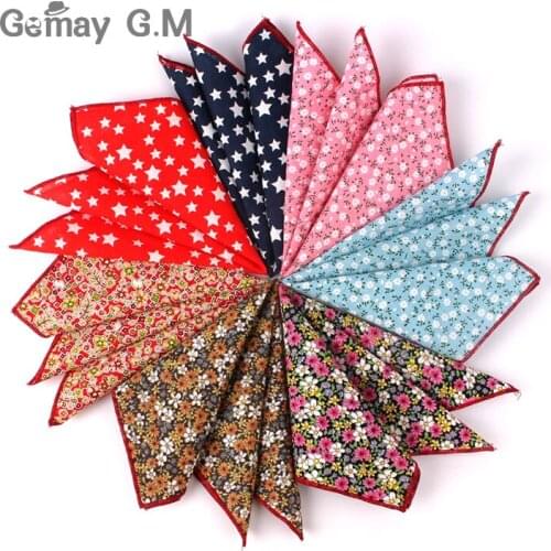 Floral Men Pocket Square For Gift Vintage Hankies Wedding Pocket Towel Handkerchief For Men Suit Chest Towel 25 x 25 cm