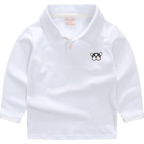 Cartoon Long Sleeve Boys Girls Polo Shirt Children kids Spring Autumn Solid Turn-down Cotton Long Sleeve shirt Tops 2-6Years