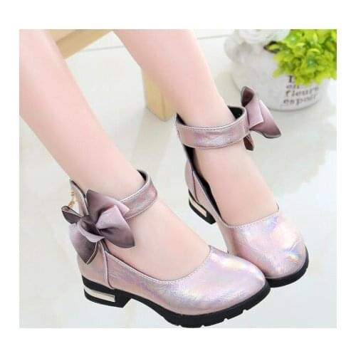Children Princess Shoes for Girls Sandals High Heel Glitter Shiny Rhinestone Enfants Fille Female Party Dress Shoes