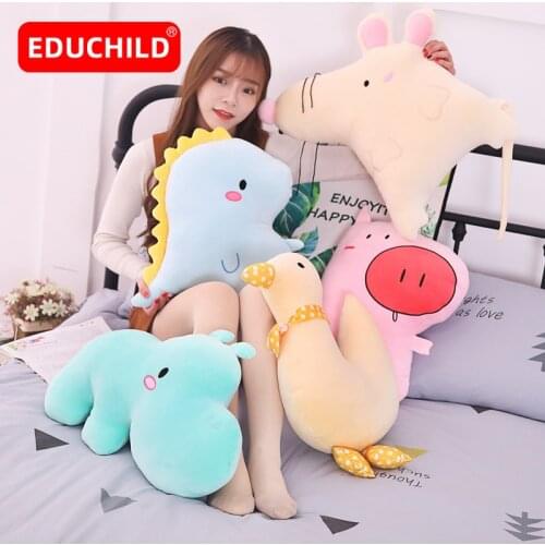 Educhild 45CM Pillows Toys Mollusk Pillow Dinosaur Appease Doll Cartoon Creative Plush Toy Gift Soft Pillow Home Decoration