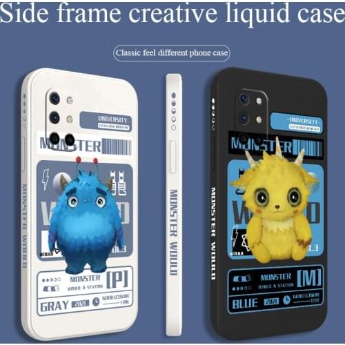 Space Blue Hairy Monster Phone Case For Oneplus 8t 9 9pro 9r pro Liquid Silicone Cover