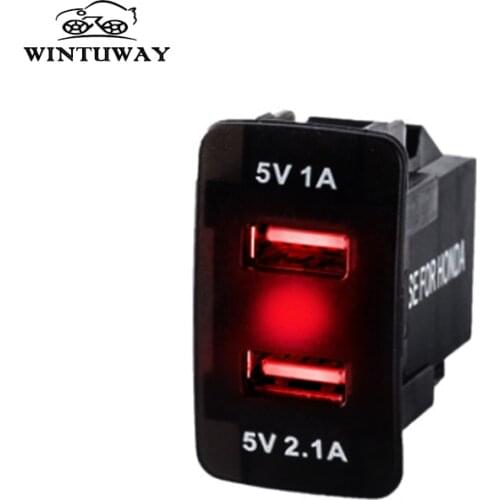 Red Cigarette Lighter Double USB Charger for Honda Accord Civic Jade INSIGHT For CR-V XR-V UR-V CR-Z Fortune Legend Crosstour