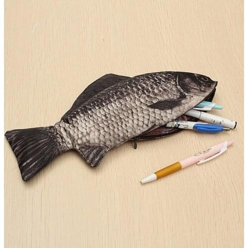 Creative Stationery Box Simulation Squid Pencil Bag Fish-shaped Cosmetic Bag Pencil Case Zipper Storage Bag Cute Funny Prank