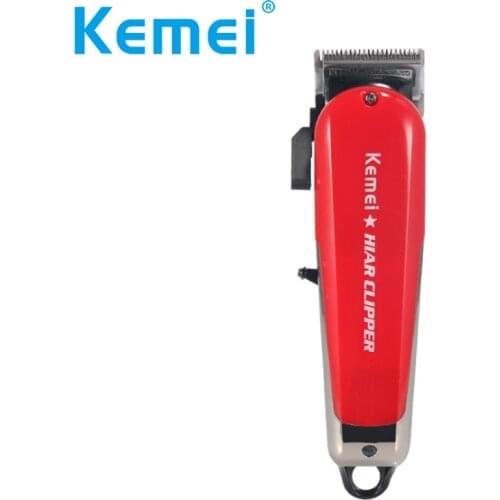 Kemei Barber Professional Hair Clipper Powerful Men Red Electric Hair Trimmer Cordless Haircutting Machine Hair Cut Tool