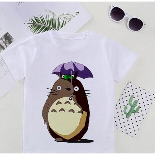 Kawaii Summer Kids Anime Totoro Design T Shirt Boys/Girl Great Casual Kawaii Short Sleeve Tops Childrens Funny T-Shirt 2 Colours