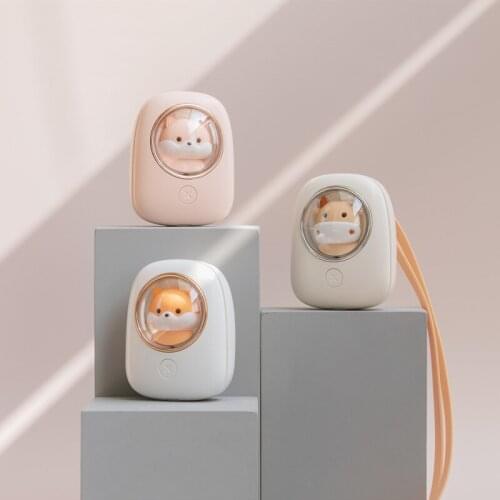 Mini Portable Hanging Neck Fan USB Charging Student Fan Silent Strong Wind Power Low Noise Personal Air Cooler with Night Light