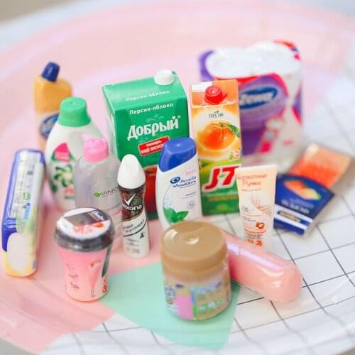 10pcs 1/6 1/12 mini Miniature toy Supermarket Daily necessities blyth doll Kitchen Food rement simulation play house for barbie