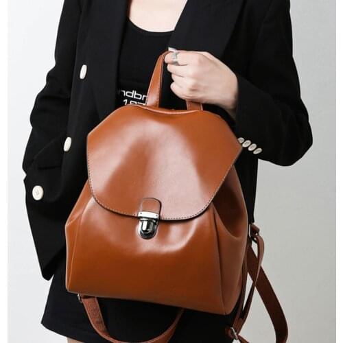 Fashion Women Backpack School Bags for Teenage Girls Black Bagpack Vintage Leather Backpacks Female Rucksack Travel Backpacks