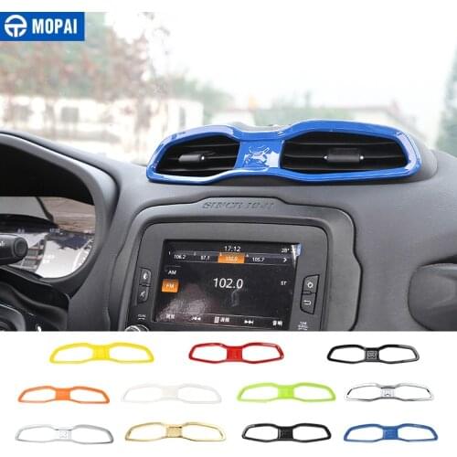 MOPAI ABS Car Interior Dashboard Air Condition Vent Outlet Decoration Cover Frame Stickers for Renegade 2015-2016 Car Styling