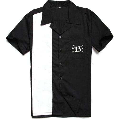 Mens Retro Camp Shirt ST126 camisas hombre Cotton L-3XL Plus Size Black Casual Shirt