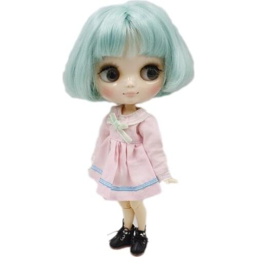 Middie Nude Blyth Doll with mint green short bob hair 20cm DIY Toys BJD with Gestures Free Shipping No.BL4006