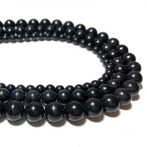 Wholesale Natural Black Russia Subgraphite Conductive Loose Round Stone Beads For Jewelry Making DIY Bracelet 4/6/8/10/12MM