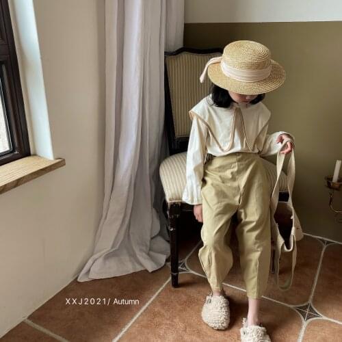 2021 autumn Korean childrens casual radish Pants Boys' Korean woven Pants Girls' Korean pants for girls