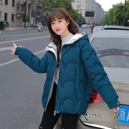 Casual Down Padded Parkas Womens Short Winter New Loose Hooded Cotton Coat