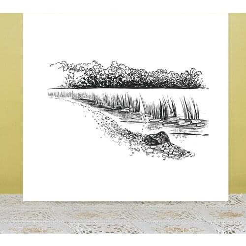 AZSG Scenery tree Rivers Clear Stamps/Seals For DIY Scrapbooking/Card Making/Album Decorative Silicone Stamp Crafts