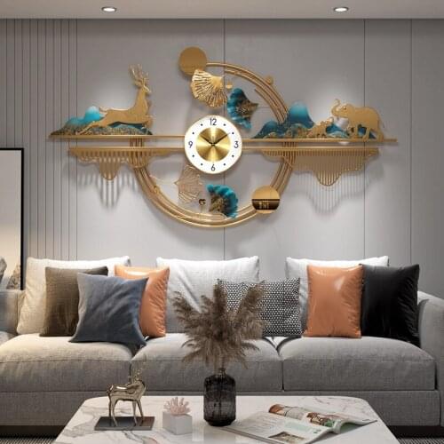 Luxury Gold Wall Clock Metal Modern Design Elegant Wall Clock Office Fashion Personality Horloge Murale Wall Decoration DK50WC