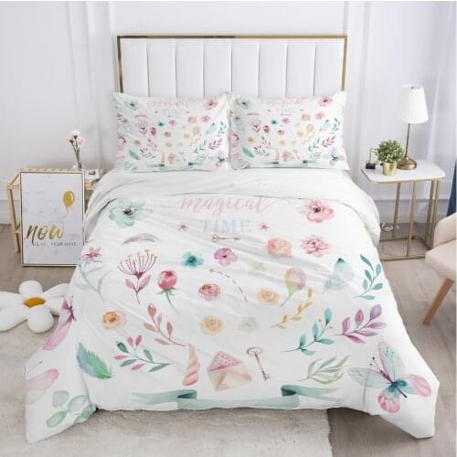Luxury Bedding set King Queen Duvet cover set Pillow case 50x75 50x80 Bed linens 240x220 240x260 Nordic Bedclothes Magic flower