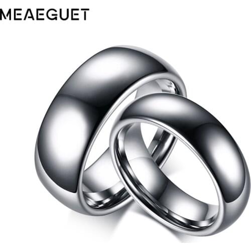Silver Color Tungsten Carbide For Men Women Engagement Ring Wedding Band Alliance Couple Jewelry USA Size 8mm 6mm