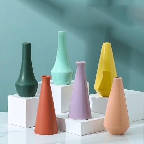 Ins Modern Minimalist Ceramic Vase Living Room Dried Flowers Creative Morandi Dining Table Floral Decorations Home Furnishings