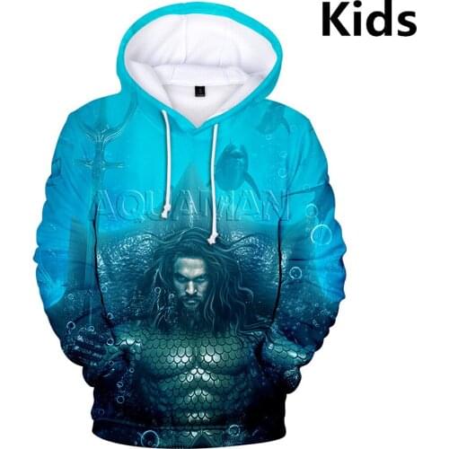 3 To 14 Years kids hoodies Aquaman 3D printed hoodie sweatshirt boys girls long sleeve streetwear Jacket coat Teen clothes