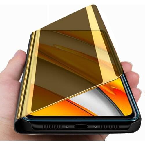 Smart Mirror Flip Phone Case For Xiaomi Poco F3 POCO F3 pocoF3 pocco F3 pocof3 phone magnetic stand book coque