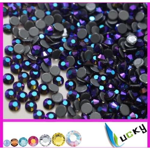 Top quality flat back hotfix rhinestones!288pcs ss30 jet hematite AB iron on crystal with strong grey glue super shine