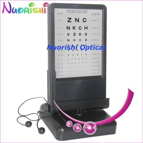 W0904 Letters 40cm Near Testing Led Illuminated Visual Acuity Vision Chart Double-Side Reading Back With Amsler Grid Chart