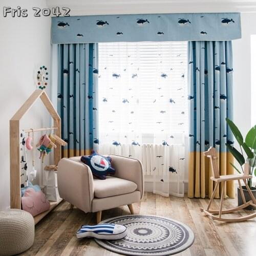 Cartoon Child Fangchef Ni Half Shading Embroidery Curtains For Living Dining Room Bedroom