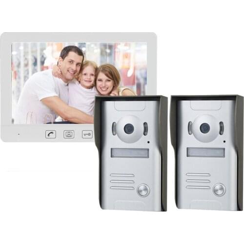 ZHUDELE 10.1" Touch Key Screen Video Intercom Door Phone support Extra Camera Remote Unlocking Monitor 2V1