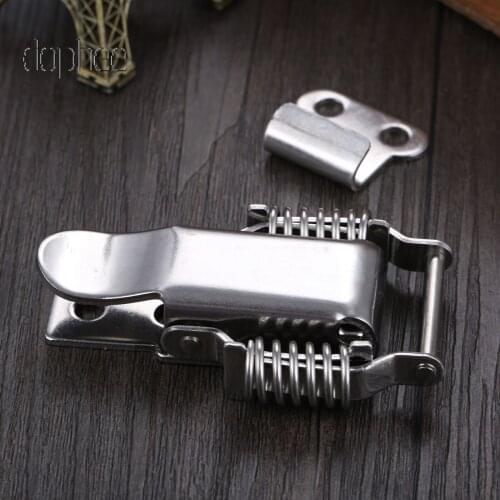 Dophee 1pc Cabinet Lock Box Hasp Case Iron Spring Latch Catch 90*46mm Toggle Locks For Drawer Gate Door Furniture Hardware