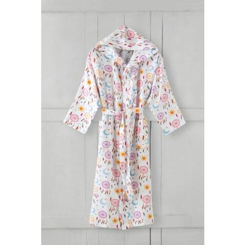 100% Cotton Bathrobe Towel Set Woman and Men Family Absorbent Homewear Adult Long Decor Mandala Psychedelic Hippie Pattern