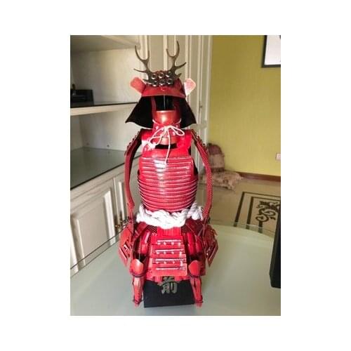 16*42cm Vintage Japanese Style Samurai Armors Decoration Iron Handmade Red Large Collection Model Hotel Restaurant best gifts