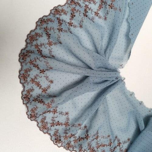 2Meters Flower Edge Embroidered Fabric Sewing Guipure Lace Trim Ribbon Underwear Dress Garment Accessories 13cm Width