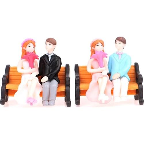 3pcs/set Romantic Lover Doll Parks Dating Couple Wedding Ornament Small Statue