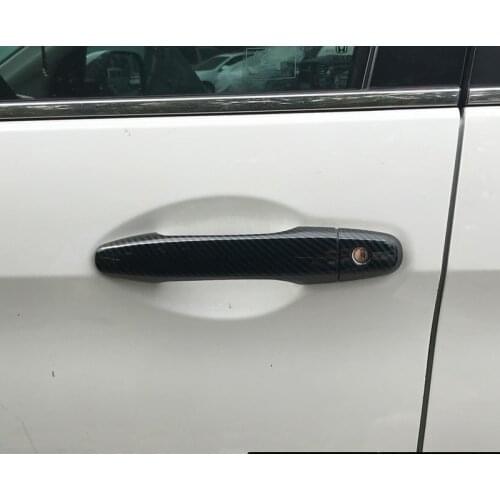 For Honda Civic 2016 2017 2018 2019 10th Ge Cabon Fiber Side Door Handle Cover Trims Auto Accessories Styling 8pcs