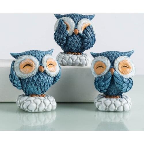 Modern creative cute resin owl model sculpture Ornaments home decoration living room wine cabinet desktop crafts Christmas gifts